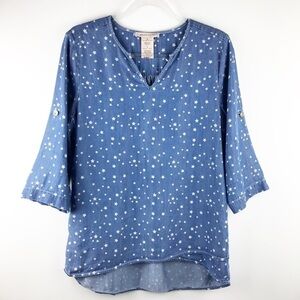 Philosophy Blue Star Blast Print Blouse l Small